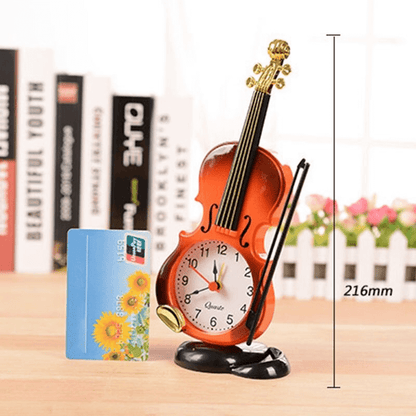 Creative table clock student violin