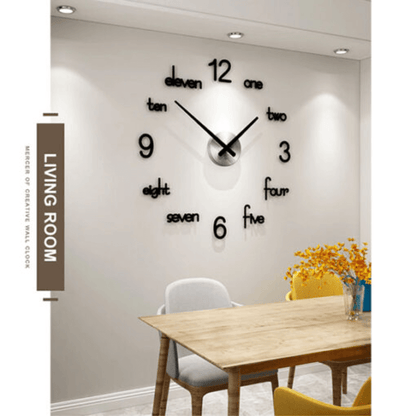 Diy 3d modern acrylic wall clock large