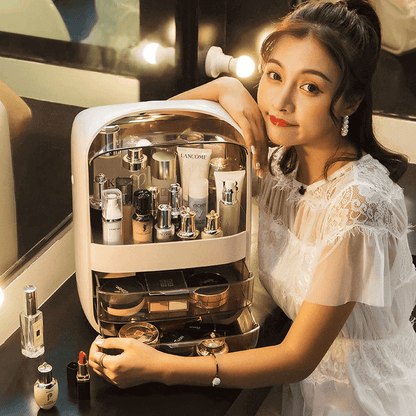 Hand carry design 3 tier cosmetic organizer