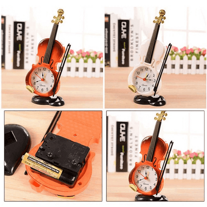 Creative table clock student violin