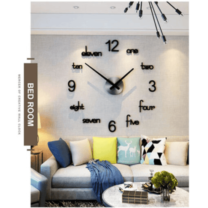 Diy 3d modern acrylic wall clock large