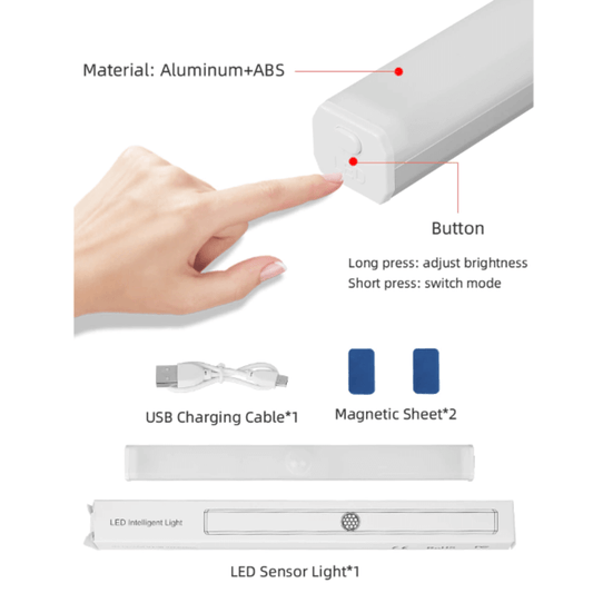 Motion sensor chargeable led light 12cm