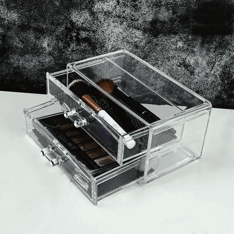 Transparent drawer style makeup organizer