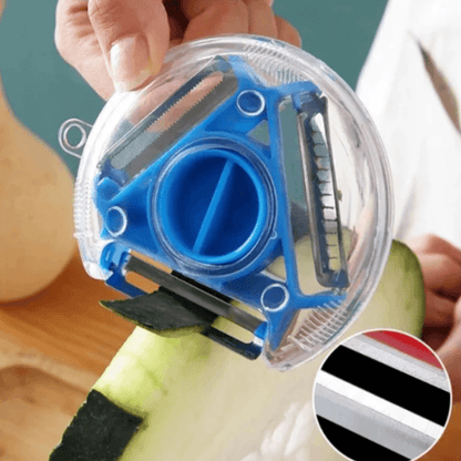 Rotatory trio vegetable peeler with box