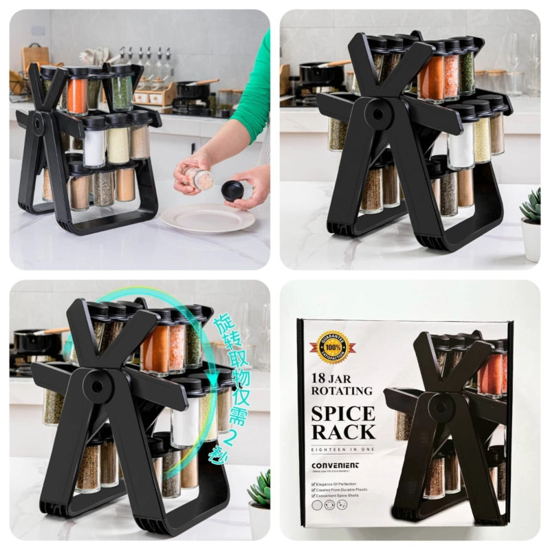 Rotating ferris wheel seasoning rack set spice rack