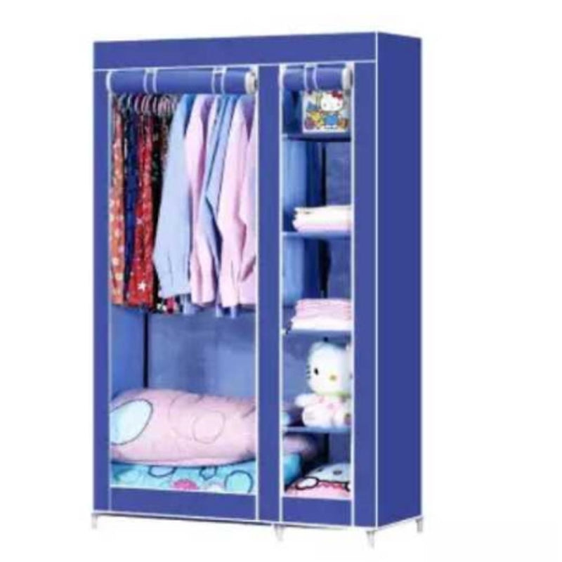 Collapsible cloth wardrobe (blue)