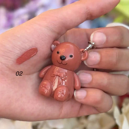 Pack of 6 Pcs Set Cute Teddy Bear Matte Glosses Bling glow