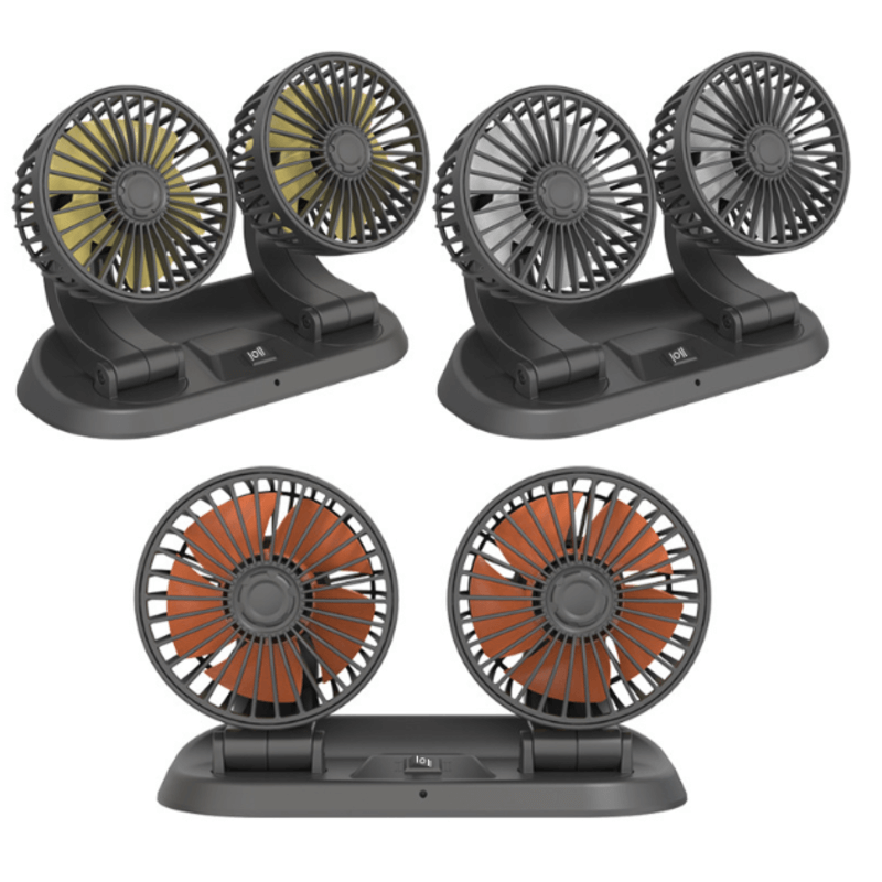 Fast cooling dashboard double heads mini fan