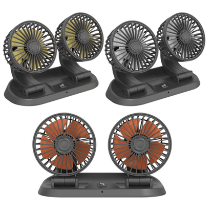 Fast cooling dashboard double heads mini fan