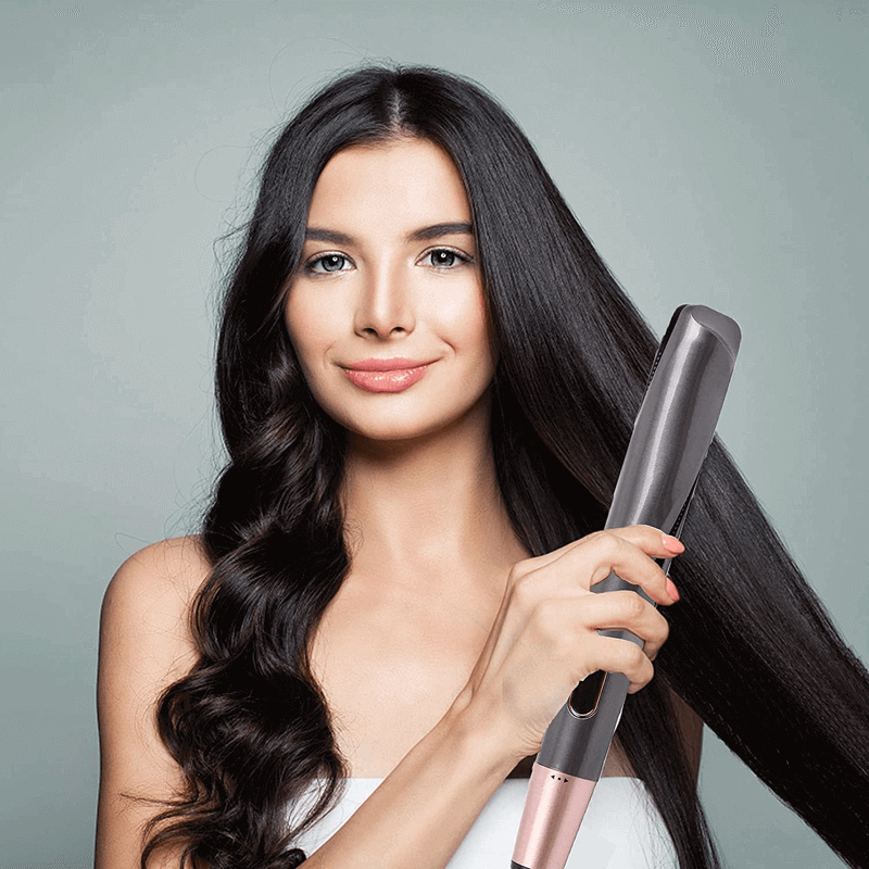 2 in 1 twisted hair straightener and curler iron