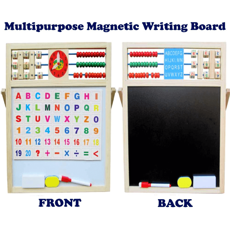 Dual sided learning magnetic wooden board