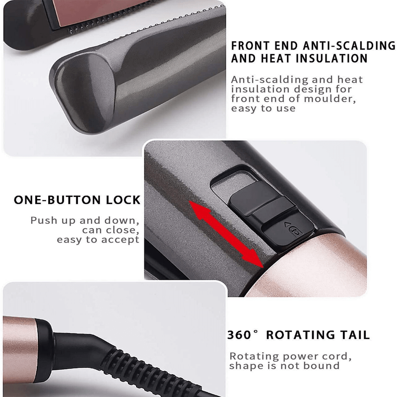 2 in 1 twisted hair straightener and curler iron