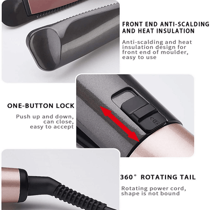 2 in 1 twisted hair straightener and curler iron