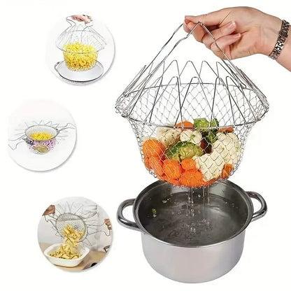 Stainless steel french fries drainer basket