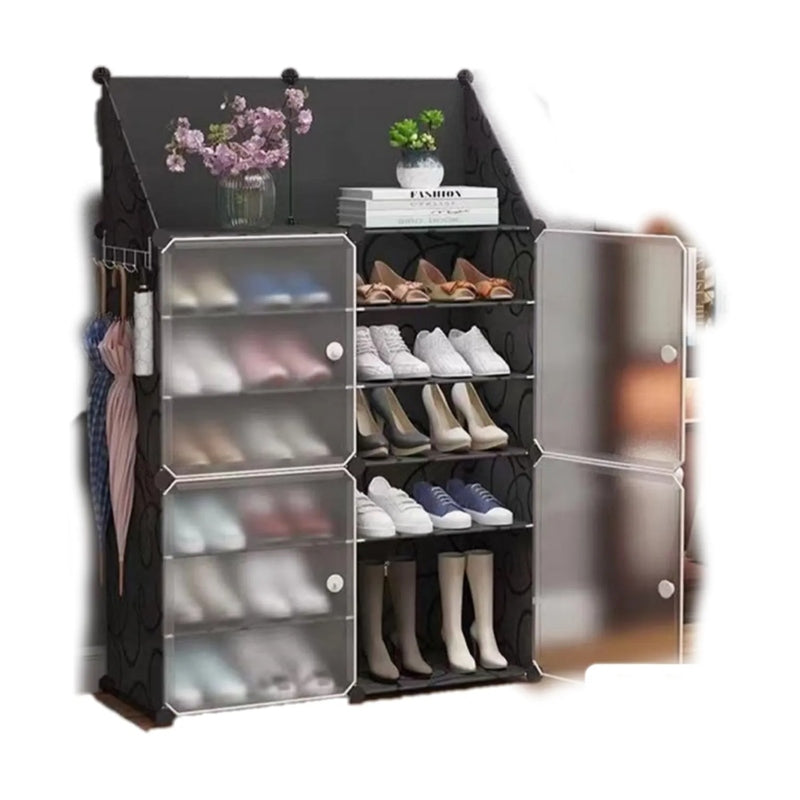 Multilayer door portable plastic shoe cabinet