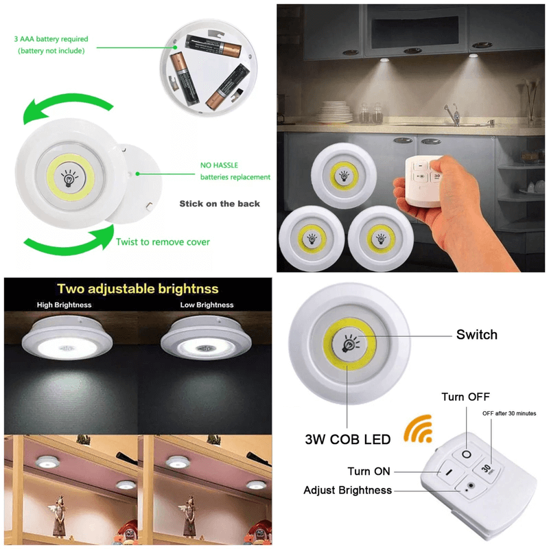 Led lights with wireless remote control