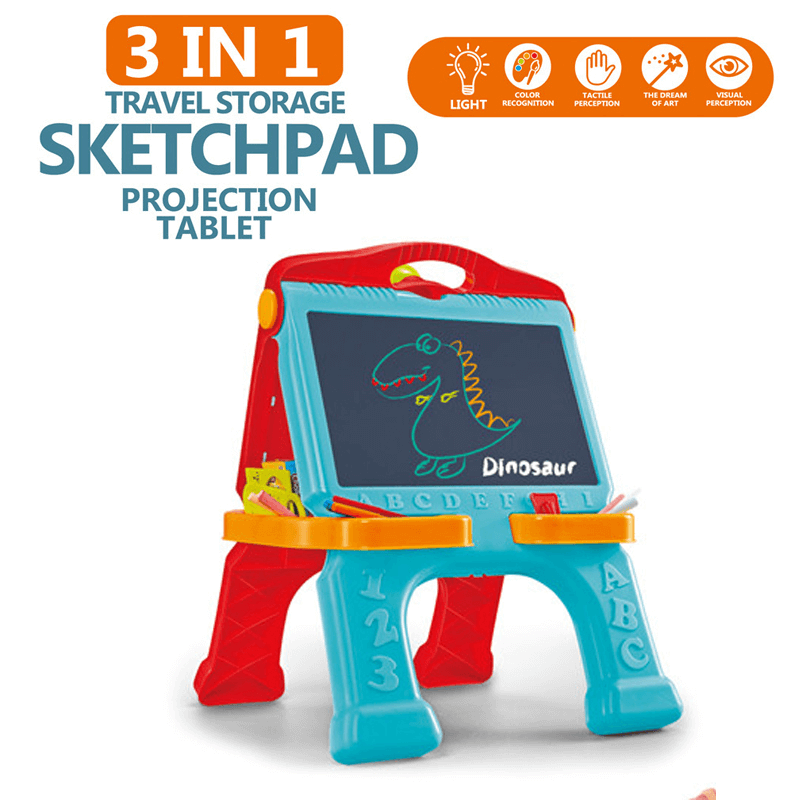 3 in 1 drawing projector tablet black board toy