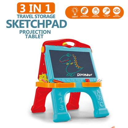 3 in 1 drawing projector tablet black board toy