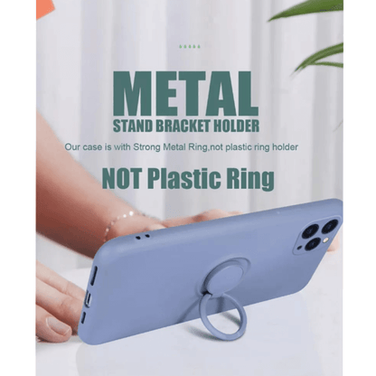 Silicone iphone 11 pro max cover with ring holder