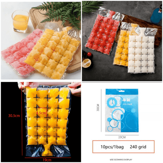 Pack of 10 self seal 24 grid kitchen ice bag