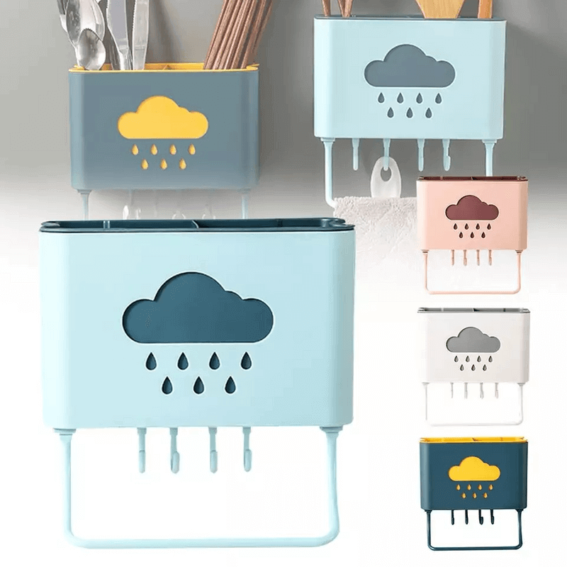 Wall mounted cutlery drainer 