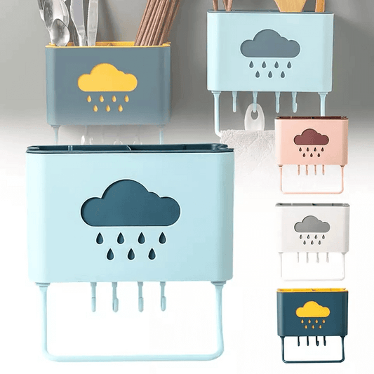 Wall mounted cutlery drainer 