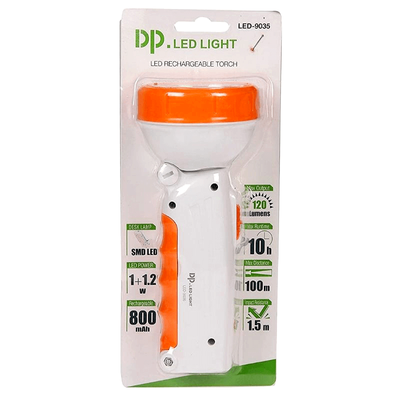 Rechargeable led torch light dp 9035 