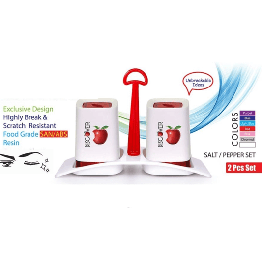 Salt and pepper shaker set with tray