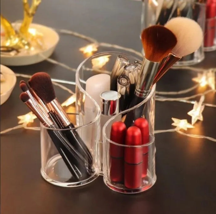 Acrylic cosmetic box makeup brushes lipstick holder