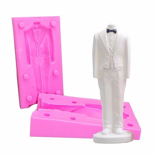 3d man suit silicone mold chocolate