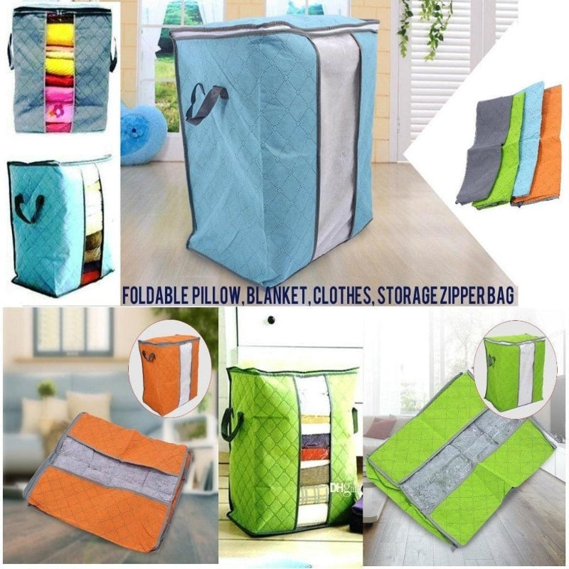 Storage folding laundry bag - green