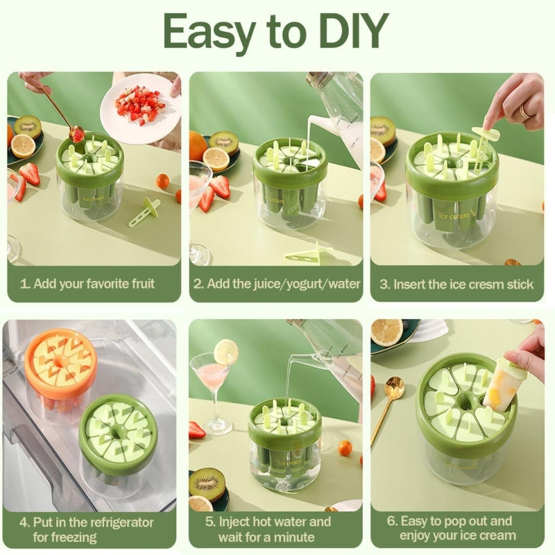 Plastics Ice Cream Mold DIY Dessert Popsicle Moulds Tray Ice