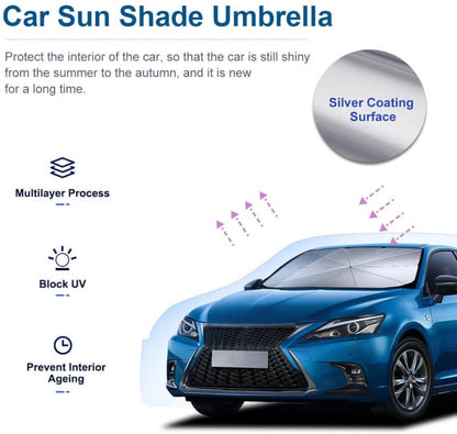 Alpha Car Windshield Sun Shade Foldable Umbrella - Prozone