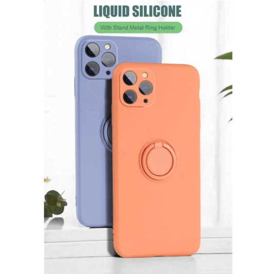 Silicone iphone 11 pro max cover with ring holder