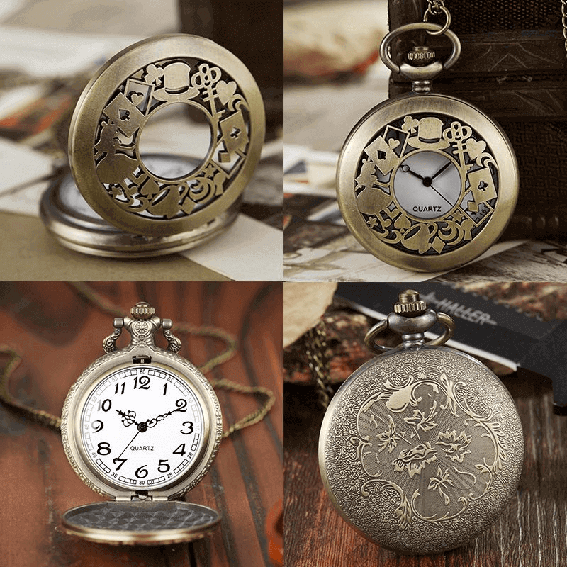Retro Design Pocket Watch and Necklace