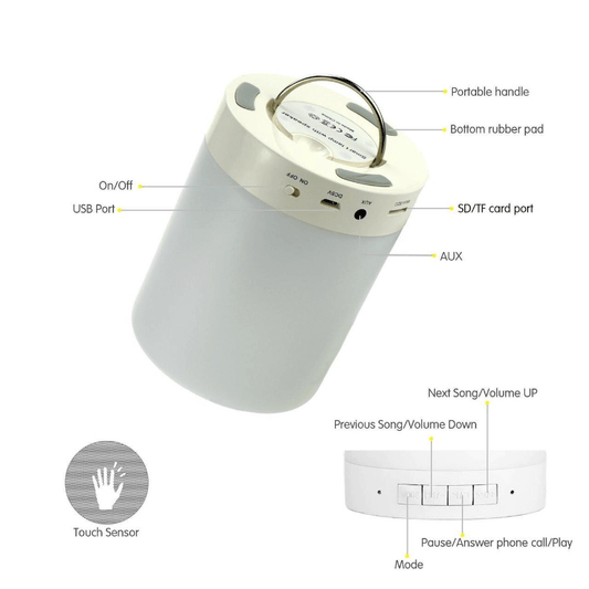 Touch lamp with wireless speaker cl 671