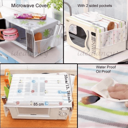 Microwave oven cover with pockets