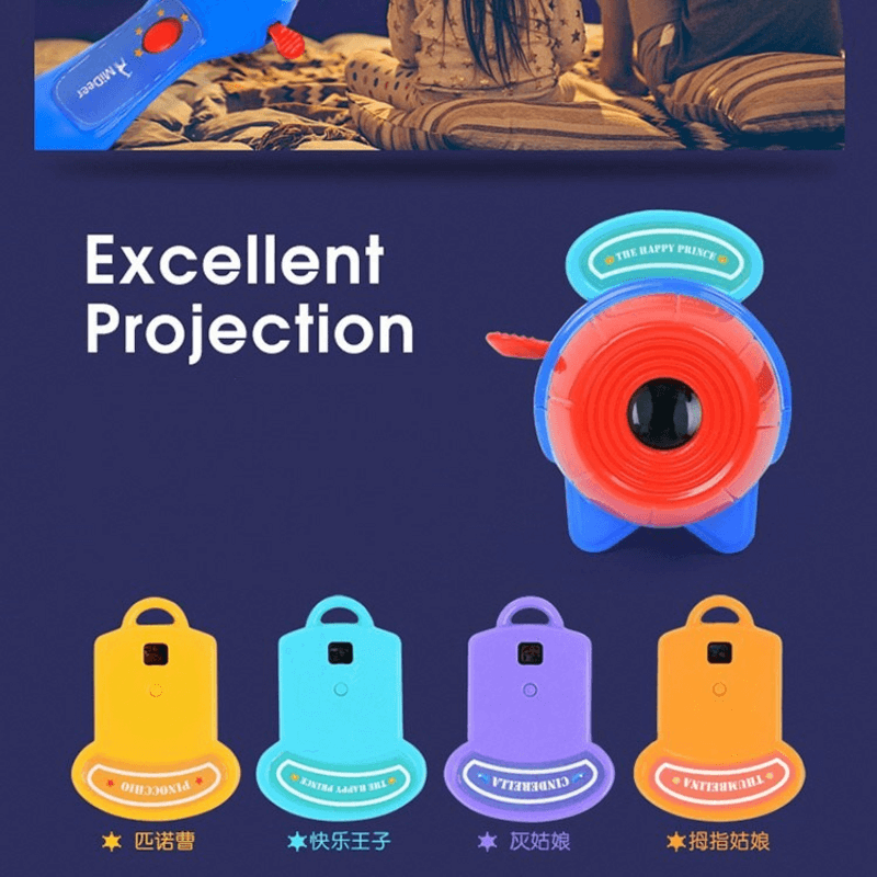 Kids flashlight storybook projector
