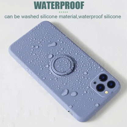 Silicone iphone 11 pro max cover with ring holder