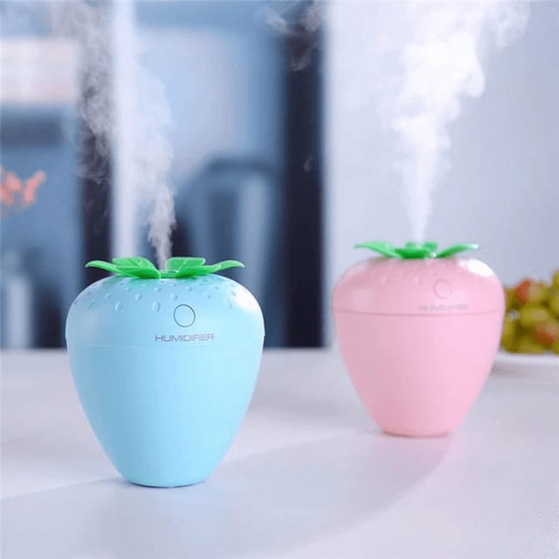 Mini strawberry usb humidifier with night light