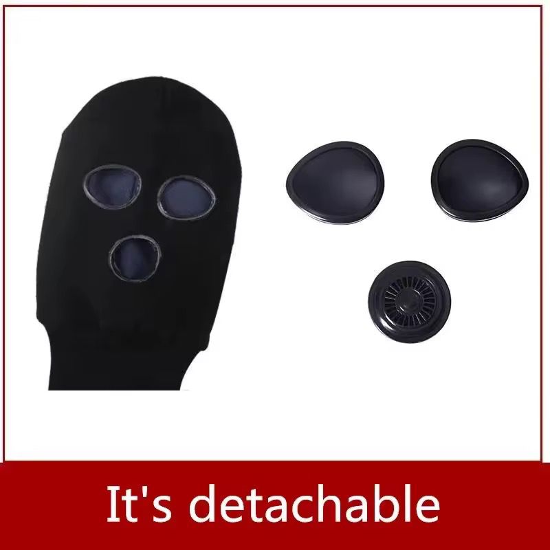 Black Cap Full Face Cover Winter Fleece Knitted Mask