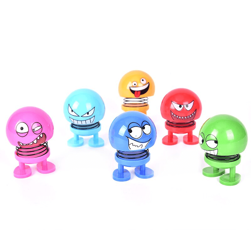 2 pcs funny shaking head bouncing car pendant doll