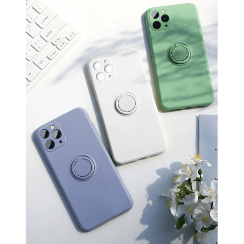 Silicone iphone 11 pro max cover with ring holder
