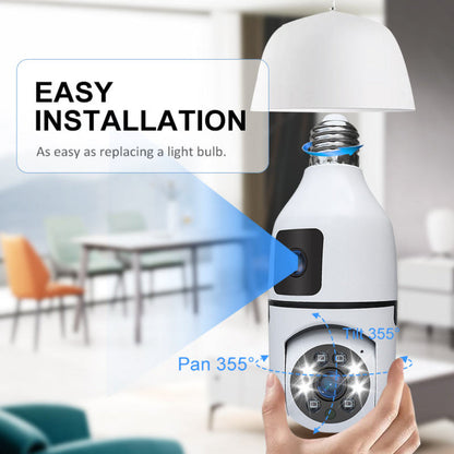 Smart bulb 2 lens camera for Home Surveillance