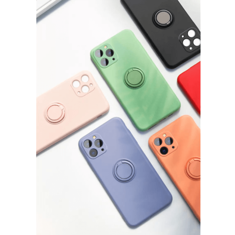Silicone iphone 11 pro max cover with ring holder