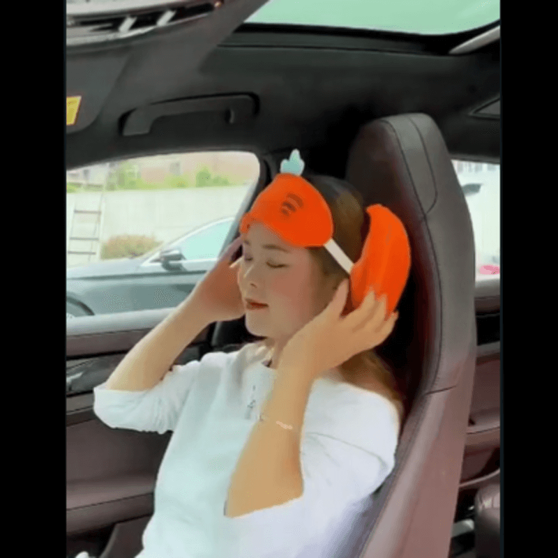 Neck support pillow and eye mask 2 in 1--for travellers