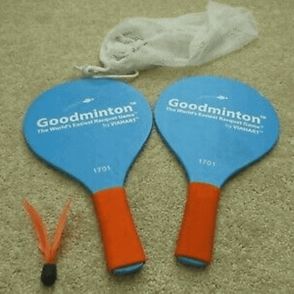 Goodminton racquet game with mesh bag