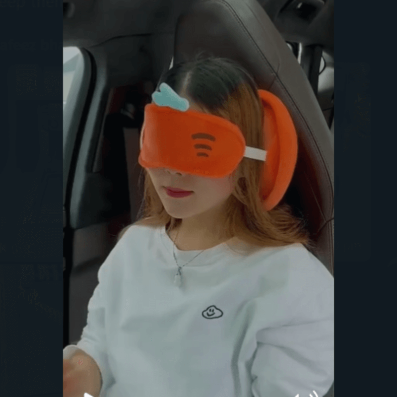 Neck support pillow and eye mask 2 in 1--for travellers