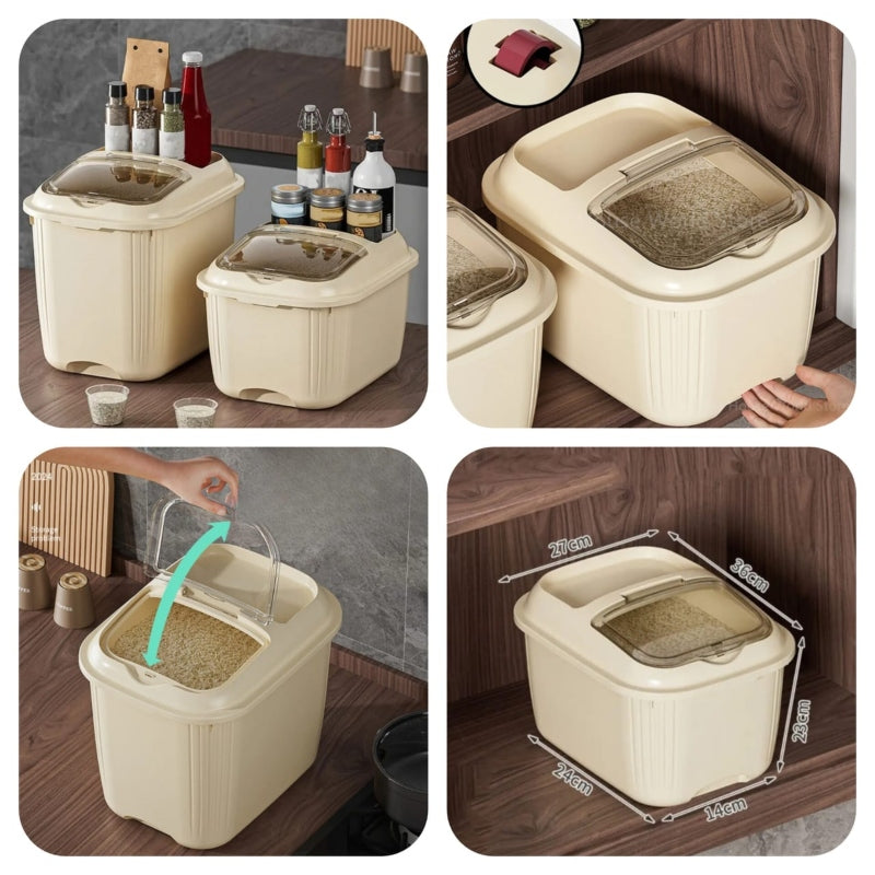 10KG Flip Cover Sealed Multi-function Rice Bucket