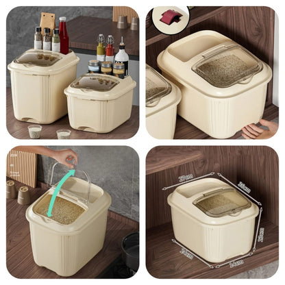 10KG Flip Cover Sealed Multi-function Rice Bucket